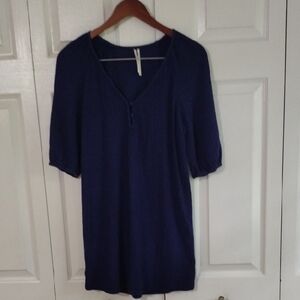By Anthropology Gauze Cotton Tunic Dress Blue Size XS